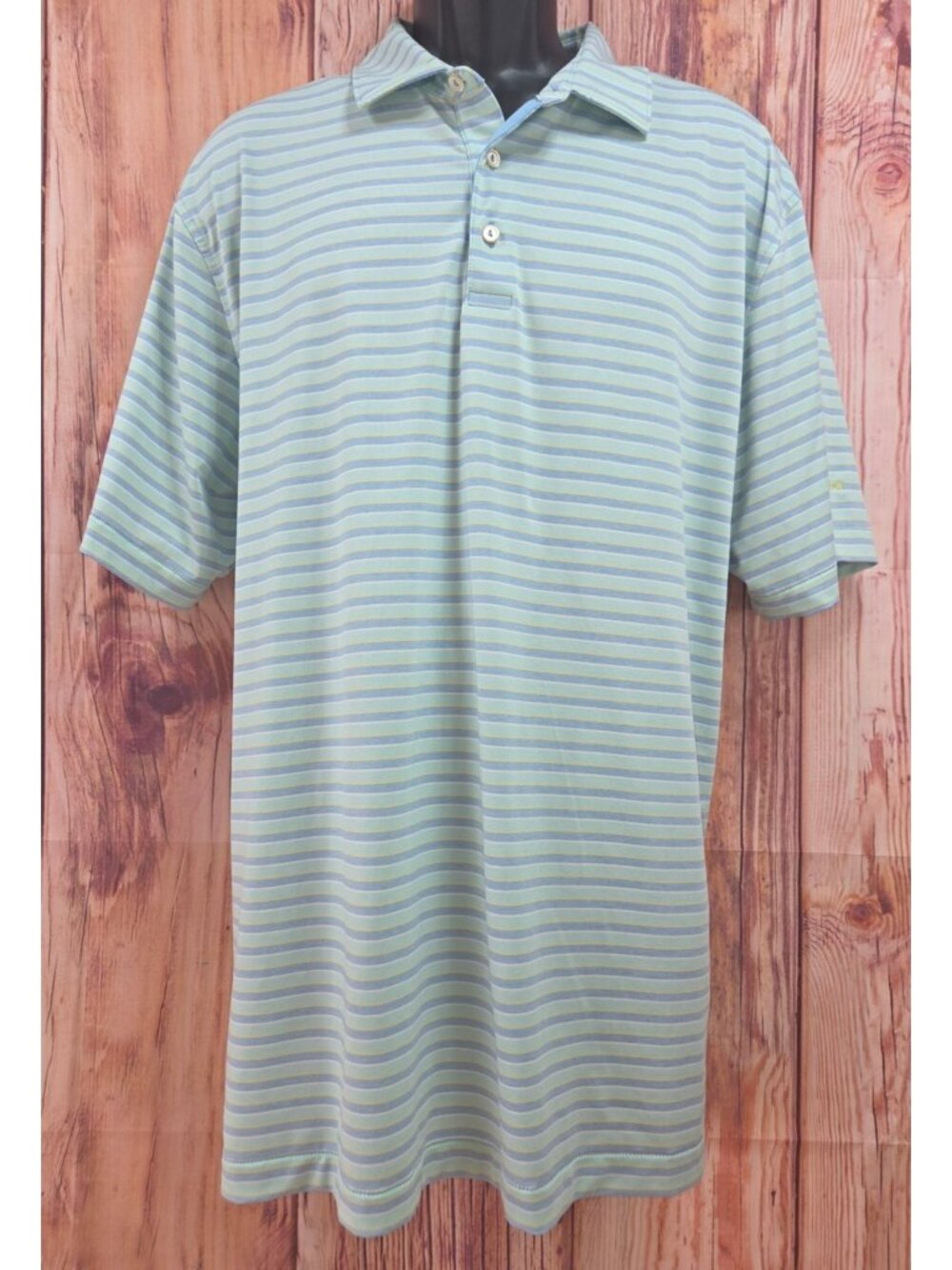 Peter Millar Summer Comfort Striped Polo Shirt XL Canyon Creek GC